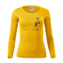 Kreslený rybář na pařezu