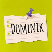 Papírek se jmenovkou - prso - vlastní jméno