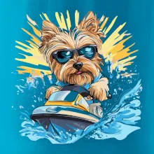 Yorkšírský teriér na vodním skútru