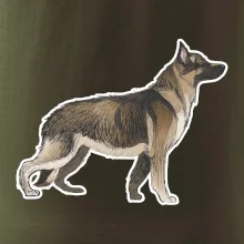 Německý ovčák - hnědý kreslený