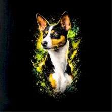 Obrázek polotón Basenji hlava