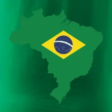Brazílie vlajka v mapě
