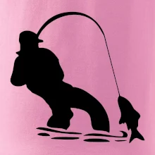 Rybář tahající rybu