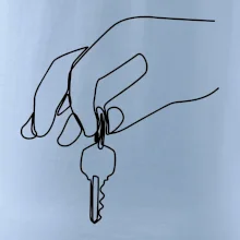Klíče a ruka jedním tahem