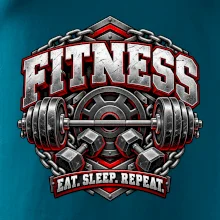 Fitness činka a závaží eat sleep repeat