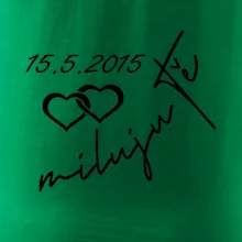 Mikina miluju tě s datumem na rukávu