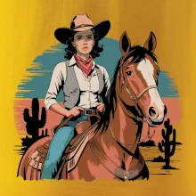 Cowgirl vintage na koni