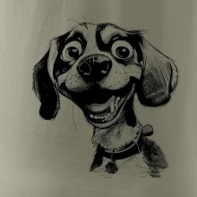 Černobílá karikatura bígl