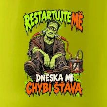 Vybitý Frankenstein s kabely od autobaterie