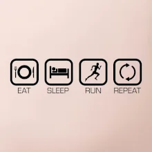 Eat sleep run repeat v řadě