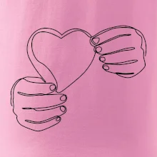 Ruka držící srdce  jedním tahem