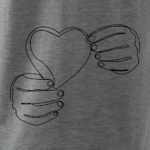 Ruka držící srdce  jedním tahem