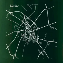 Černobílá mapa Čáslav