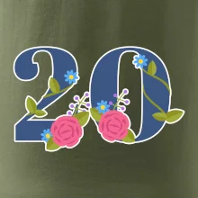 Květinové číslo kreslené - 20