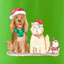 Veselé vánoce - pes, křeček a kočka