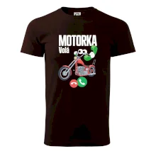 Karikatura motorka chopper volá