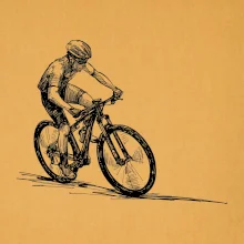 MTB kreslený cyklista MTB kreslený cyklista