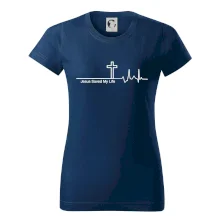 Jesus Saved My Life kříž ekg Jesus Saved My Life kříž ekg