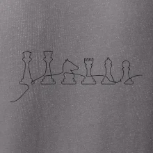 Šachové figurky v řadě - obrys