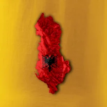 Mapa Albánie reliéf hor