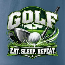 Golfová hůl s míčkem eat sleep repeat