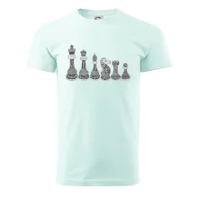 Šachové figurky v řadě - kreslené