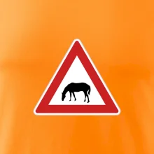 Dopravní značka - Pozor pasoucí se kůň