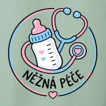 Něžná péče - kruhový znak s lahvičkou