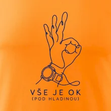 Vše je ok potápěčský signál rukou kreslený jednou linkou