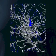 Jablonec nad Nisou - Mapa s vodními toky