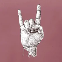 Rocková ruka kreslená