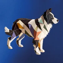 Border colie slepená z papíru