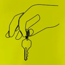 Klíče a ruka jedním tahem