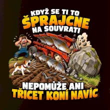 Pluh zaseknutý o balvan na souvrati