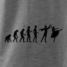 Evoluce tanec - muž a žena se sukní
