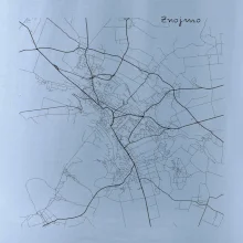 Černobílá mapa Znojmo