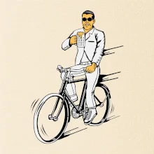 Gentleman na kole s pivem