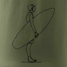 Surfař stojící jedním tahem