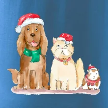 Veselé vánoce - pes, křeček a kočka
