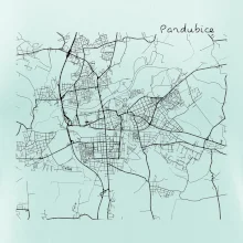 Mapy měst černobílé Pardubice