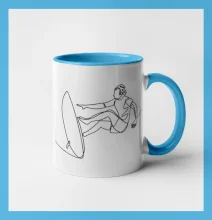 Surfař na vlně jedním tahem