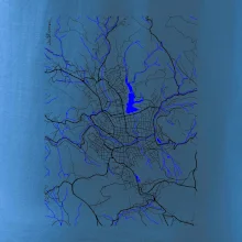 Jablonec nad Nisou - Mapa s vodními toky