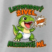 Listopadový živel zelený dinosaurus rex v plence