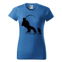 Rybář tahající rybu