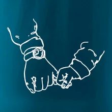 Táta a syn ruce obrys