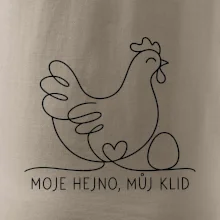 Minimalistická slepice s vejcem a srdcem