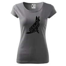 Německý ovčák sedící napis