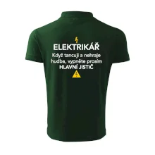 Elektrikář - hlavní jistič - Nápis na zádech