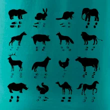 Zvířecí stopy s obrázkem zvířete - stopy zvířat