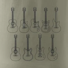 Typy kytar černé kresby